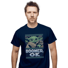 Load image into Gallery viewer, Shirts T-Shirts, Unisex / Small / Navy Boomer Ok Baby Yoda Sweater
