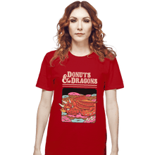 Load image into Gallery viewer, Shirts T-Shirts, Unisex / Small / Red Donuts And Dragons
