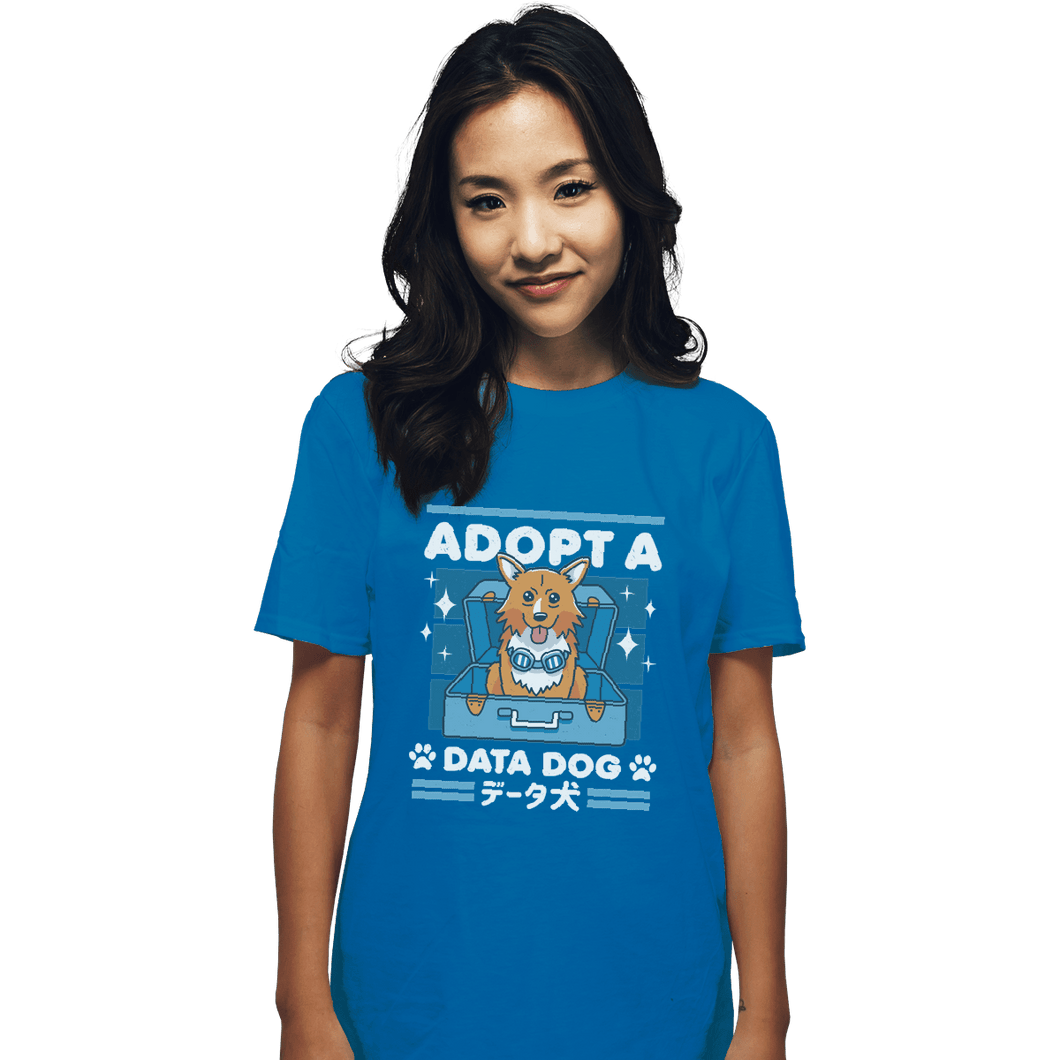 Shirts T-Shirts, Unisex / Small / Sapphire Adopt A Data Dog