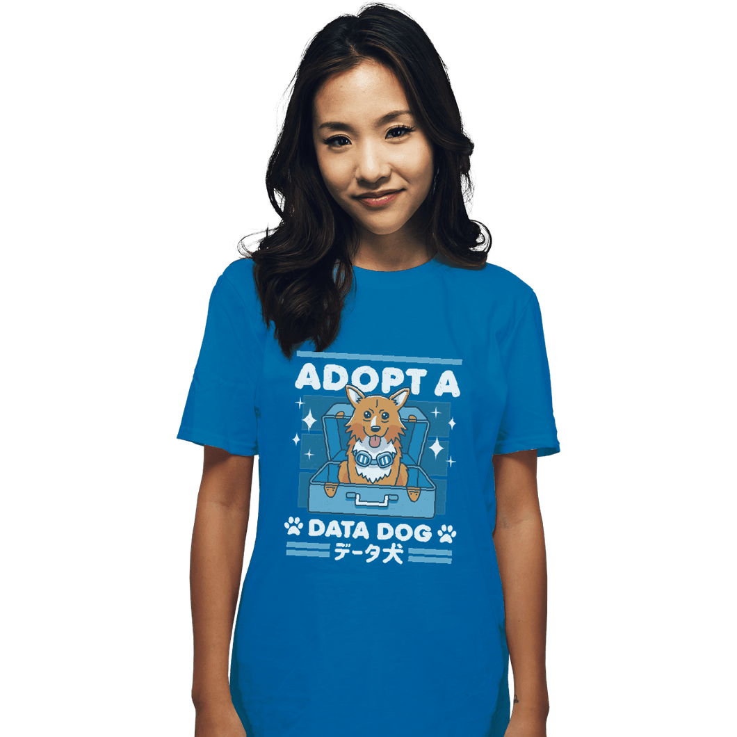 Shirts T-Shirts, Unisex / Small / Sapphire Adopt A Data Dog