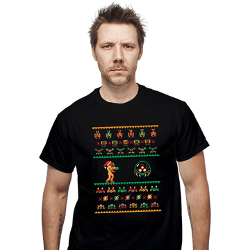 Shirts T-Shirts, Unisex / Small / Black We Wish You A Metroid Christmas