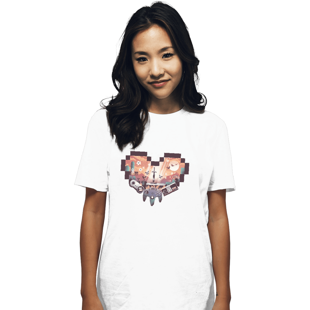 Shirts T-Shirts, Unisex / Small / White Zelda Heart