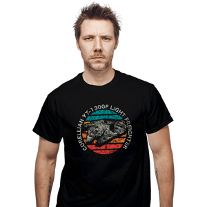 Shirts T-Shirts, Unisex / Small / Black Retro Millennium Falcon Sun