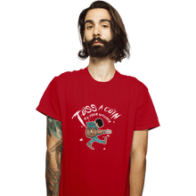 Load image into Gallery viewer, Shirts T-Shirts, Unisex / Small / Red Toss A Coin Pilgrim
