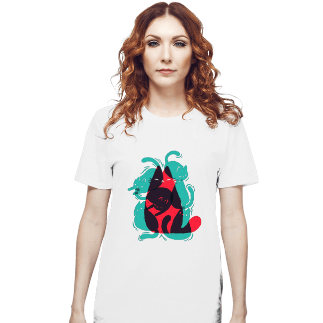 Shirts T-Shirts, Unisex / Small / White Cat Shapes