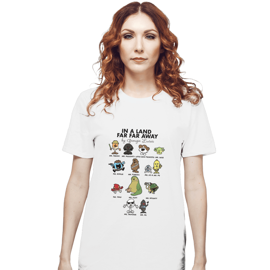 Shirts T-Shirts, Unisex / Small / White In A Land Far Far Away