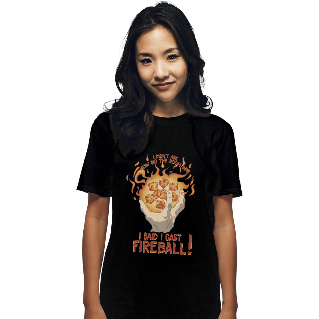 Shirts T-Shirts, Unisex / Small / Black I Cast Fireball