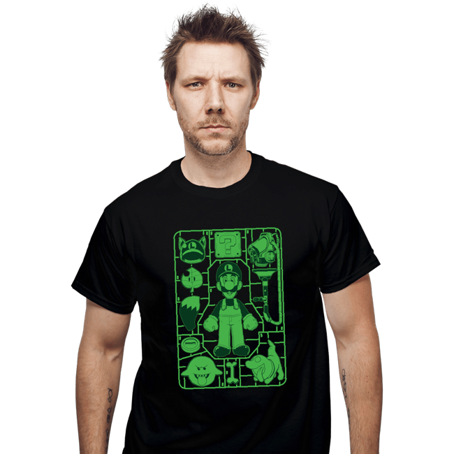 Secret_Shirts T-Shirts, Unisex / Small / Black Luigi Model Sprue