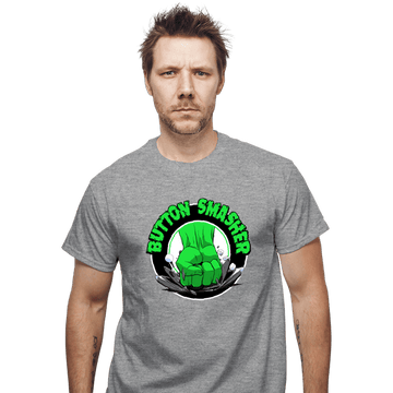 Shirts T-Shirts, Unisex / Small / Sports Grey Button Smasher