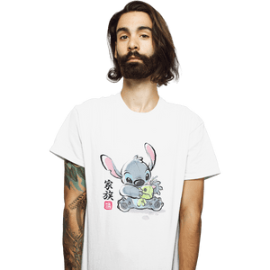 Shirts T-Shirts, Unisex / Small / White Stitch Watercolor
