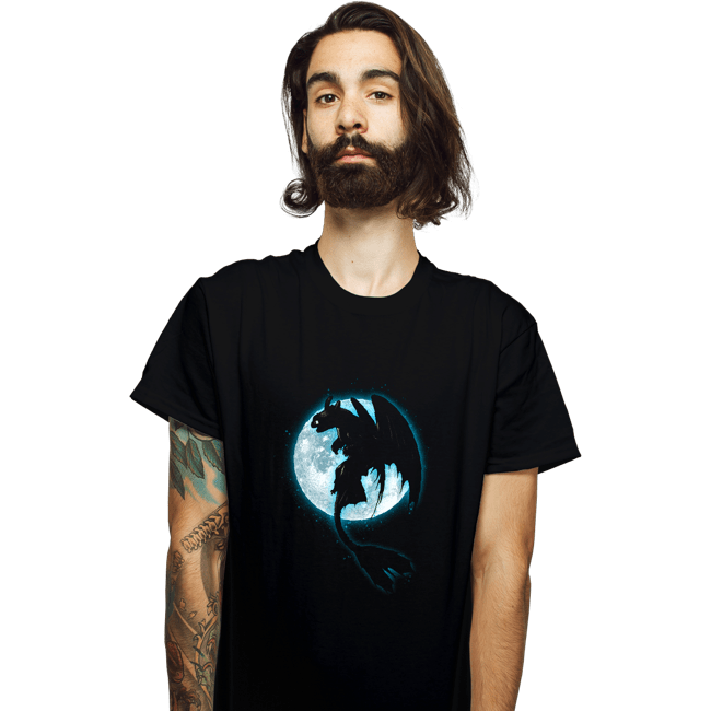 Shirts T-Shirts, Unisex / Small / Black Moonlight Dragon Rider