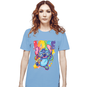 Shirts T-Shirts, Unisex / Small / Powder Blue Alien Says Love