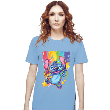 Shirts T-Shirts, Unisex / Small / Powder Blue Alien Says Love