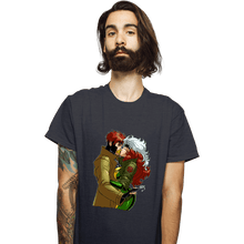 Load image into Gallery viewer, Daily_Deal_Shirts T-Shirts, Unisex / Small / Dark Heather Rogue And Gambit Kiss
