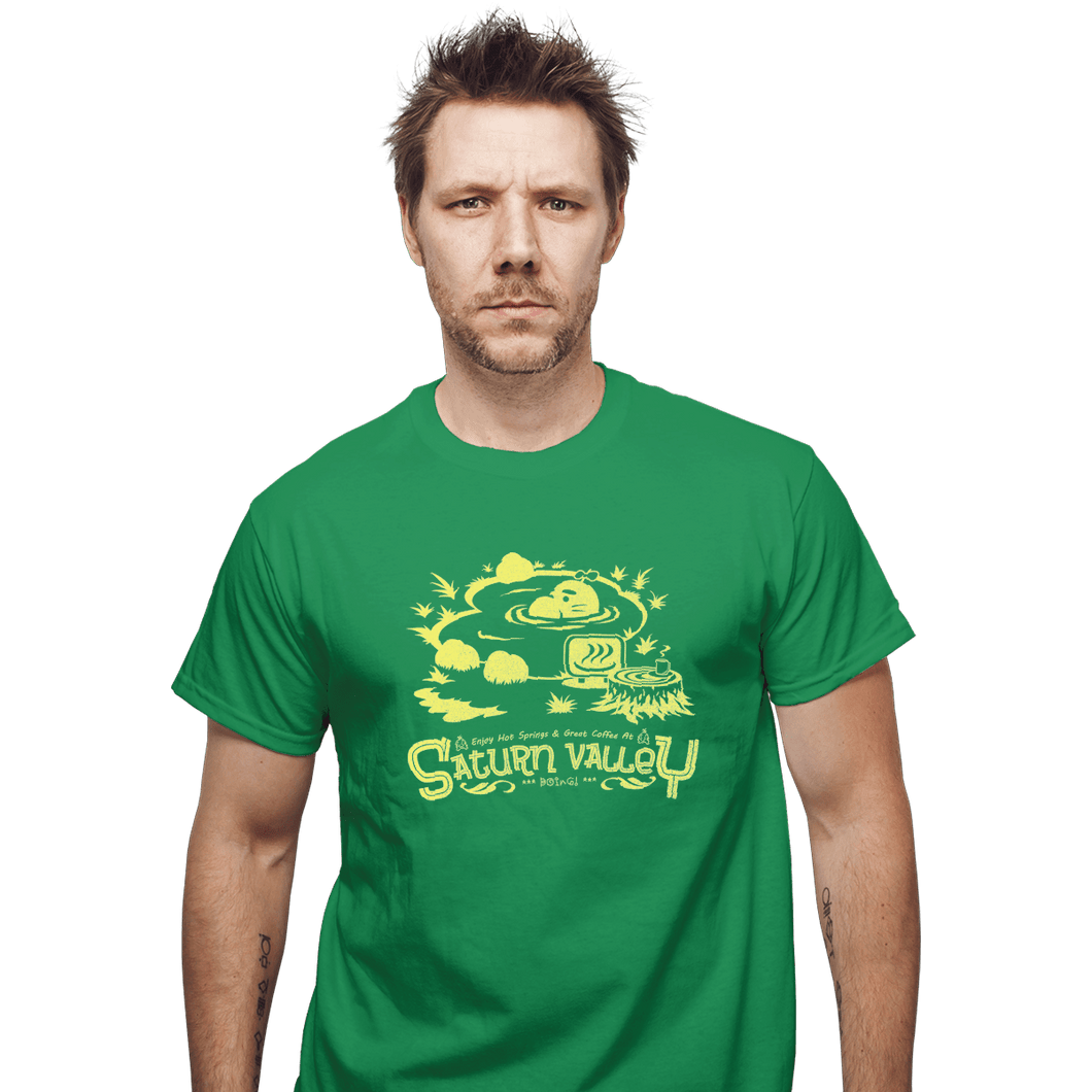 Shirts T-Shirts, Unisex / Small / Irish Green Relax In Saturn Valley