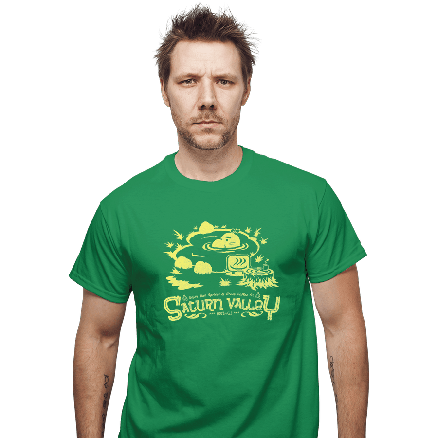 Shirts T-Shirts, Unisex / Small / Irish Green Relax In Saturn Valley