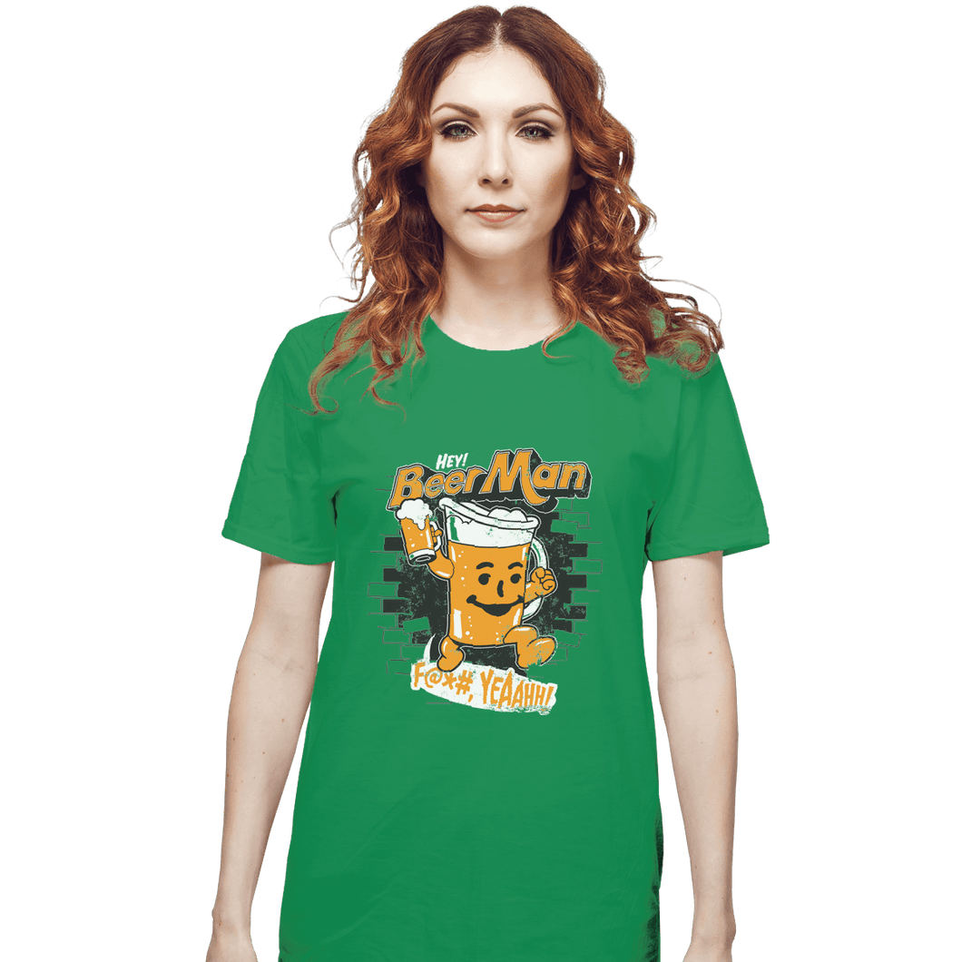 Shirts T-Shirts, Unisex / Small / Irish Green Hey Beer Man