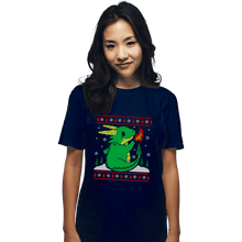 Load image into Gallery viewer, Shirts T-Shirts, Unisex / Small / Navy Ugly Dragon Christmas
