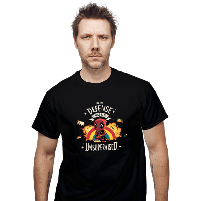 Shirts T-Shirts, Unisex / Small / Black Unsupervised Deadpool