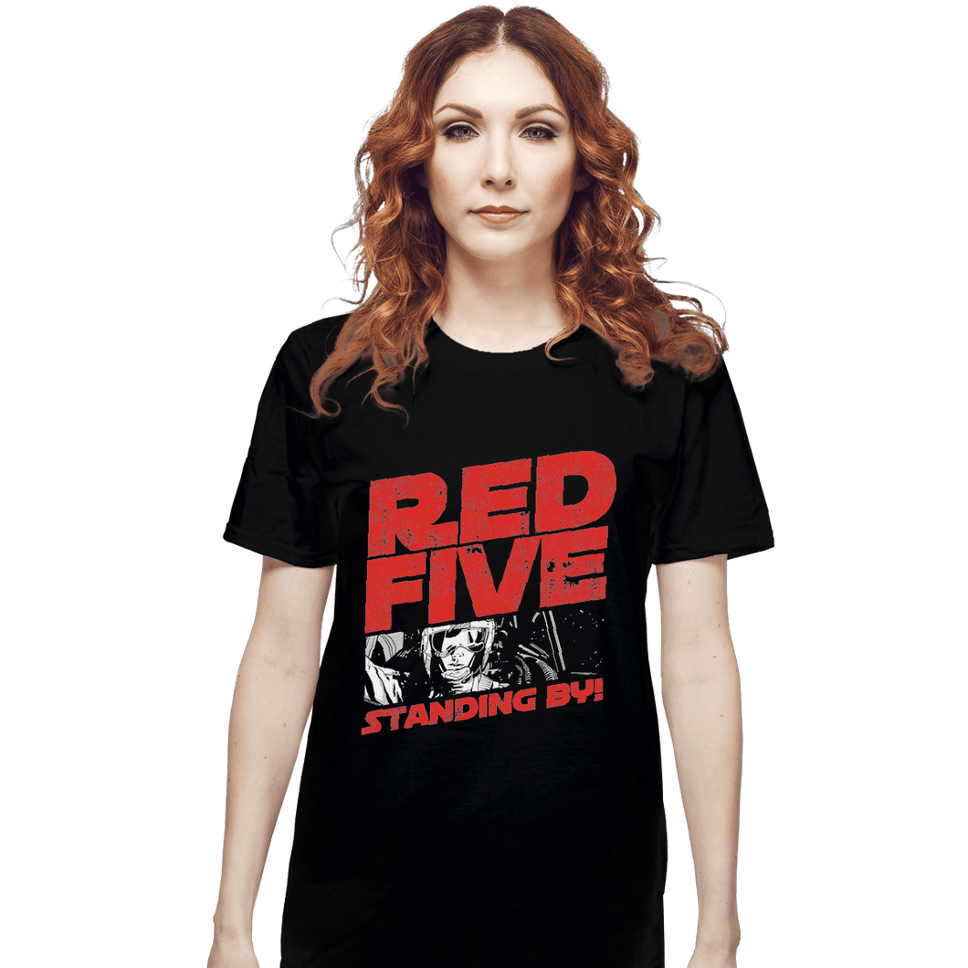 Shirts T-Shirts, Unisex / Small / Black Red 5 Standing By