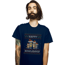 Load image into Gallery viewer, Daily_Deal_Shirts T-Shirts, Unisex / Small / Navy Happy Howlidays
