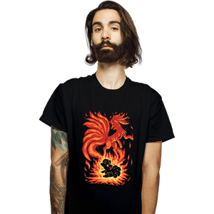 Shirts T-Shirts, Unisex / Small / Black The Flame Tailed Fox Within