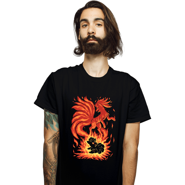 Shirts T-Shirts, Unisex / Small / Black The Flame Tailed Fox Within