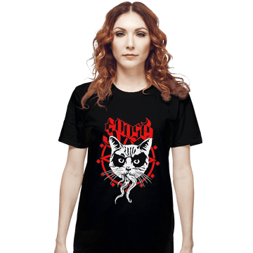 Shirts T-Shirts, Unisex / Small / Black Black Metal Cat