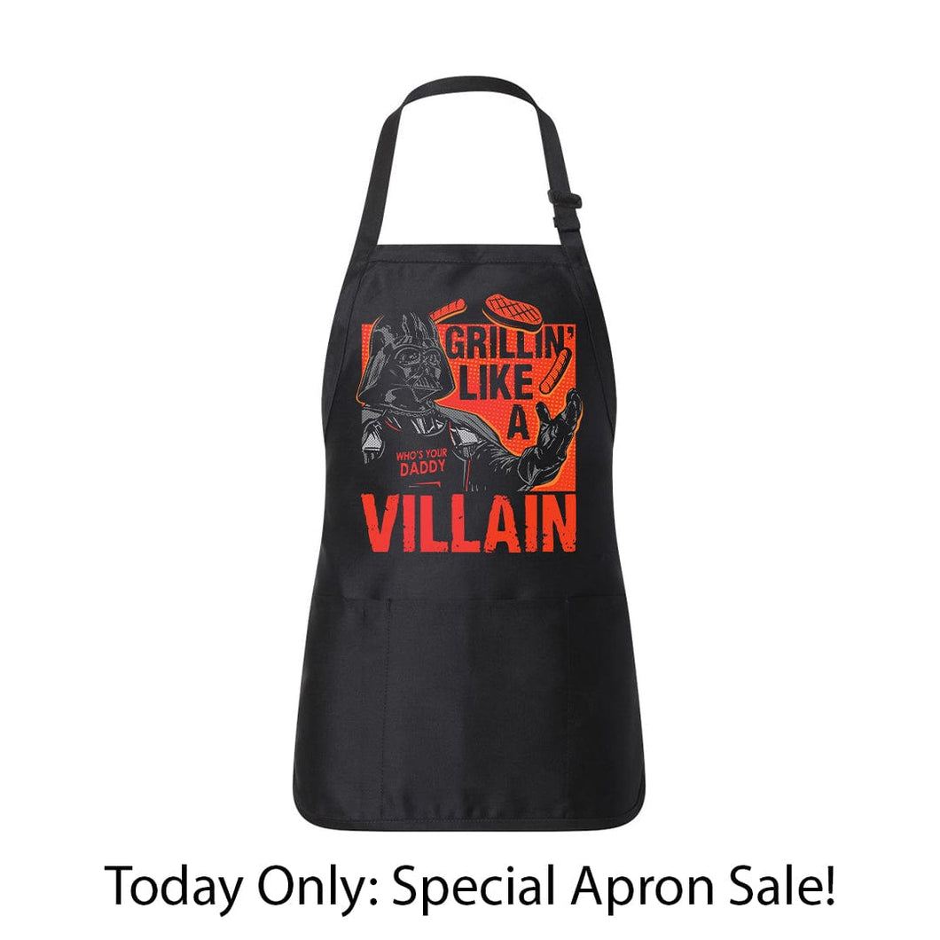 Daily_Deal_Shirts T-Shirts, Unisex / Small / Black Grillin' Villain Apron
