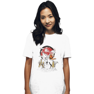 Shirts T-Shirts, Unisex / Small / White Okami Ink