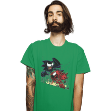 Load image into Gallery viewer, Shirts T-Shirts, Unisex / Small / Irish Green Echidna Vs Hedgehog
