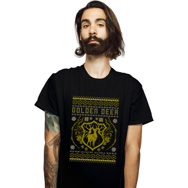 Shirts T-Shirts, Unisex / Small / Black Golden Deer Sweater