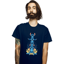Load image into Gallery viewer, Shirts T-Shirts, Unisex / Small / Navy Alien Mood Totem
