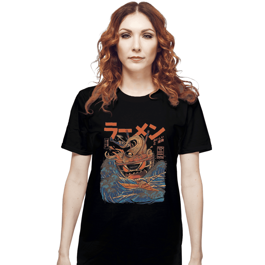 Shirts T-Shirts, Unisex / Small / Black Great Ramen off Kanagawa