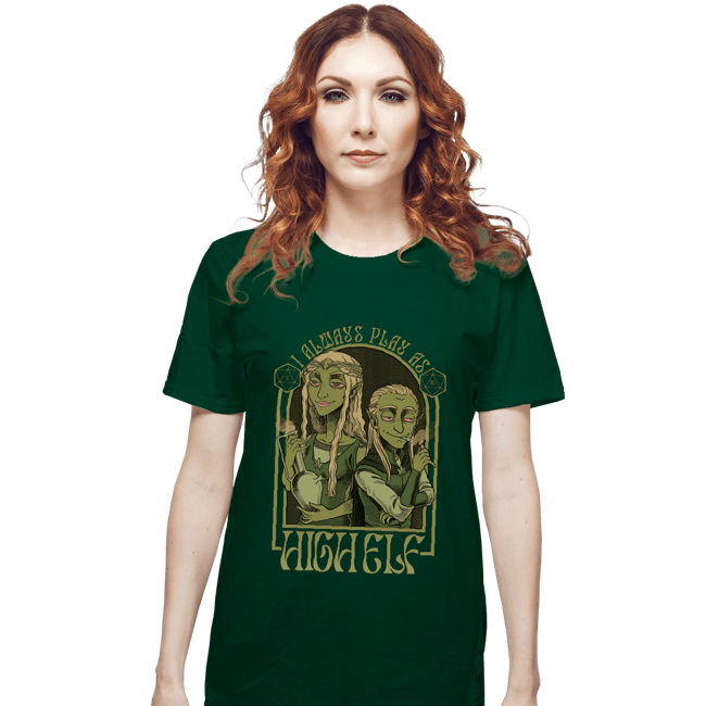 Secret_Shirts T-Shirts, Unisex / Small / Forest I Play As High Elf