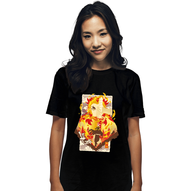 Shirts T-Shirts, Unisex / Small / Black Flame Kyojuro