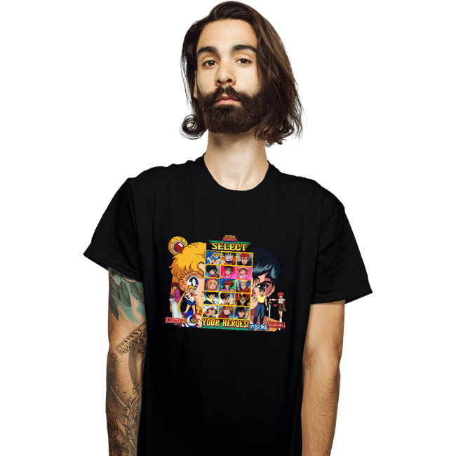 Secret_Shirts T-Shirts, Unisex / Small / Black Select 90s Anime Hero