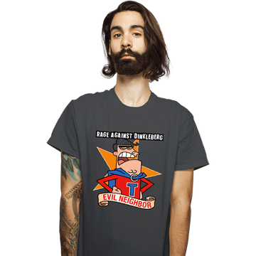 Shirts T-Shirts, Unisex / Small / Charcoal Evil Neighbor