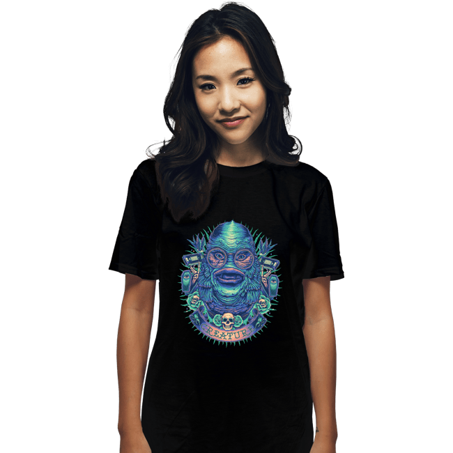 Shirts T-Shirts, Unisex / Small / Black Neon Creature
