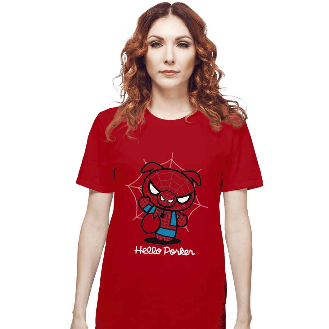 Shirts T-Shirts, Unisex / Small / Red Hello Porker