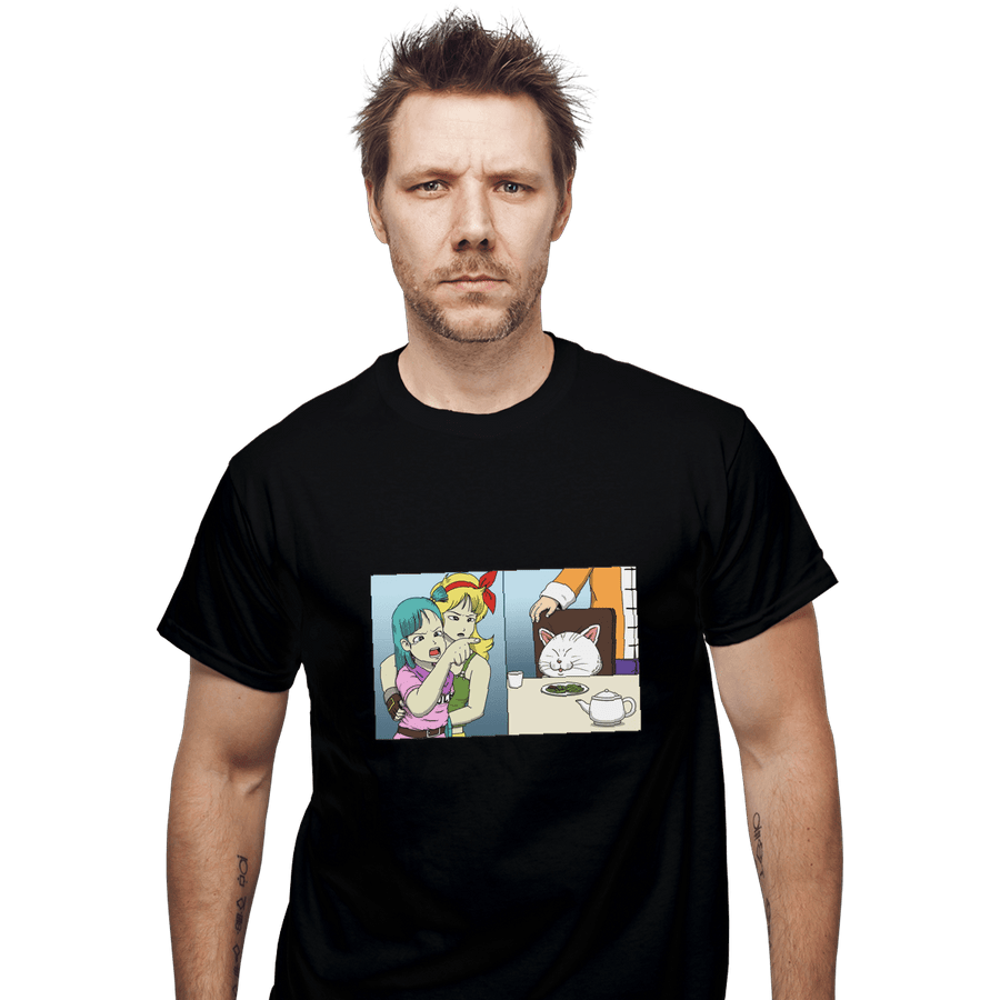 Shirts T-Shirts, Unisex / Small / Black Girl Yelling At A Cat