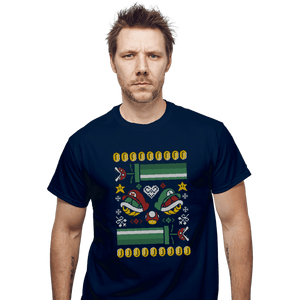 Shirts T-Shirts, Unisex / Small / Navy A Very Mushroom Christmas