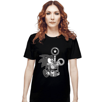 Shirts T-Shirts, Unisex / Small / Black Retro Sonic