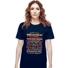 Load image into Gallery viewer, Shirts T-Shirts, Unisex / Small / Navy The Bibliotecas Rap
