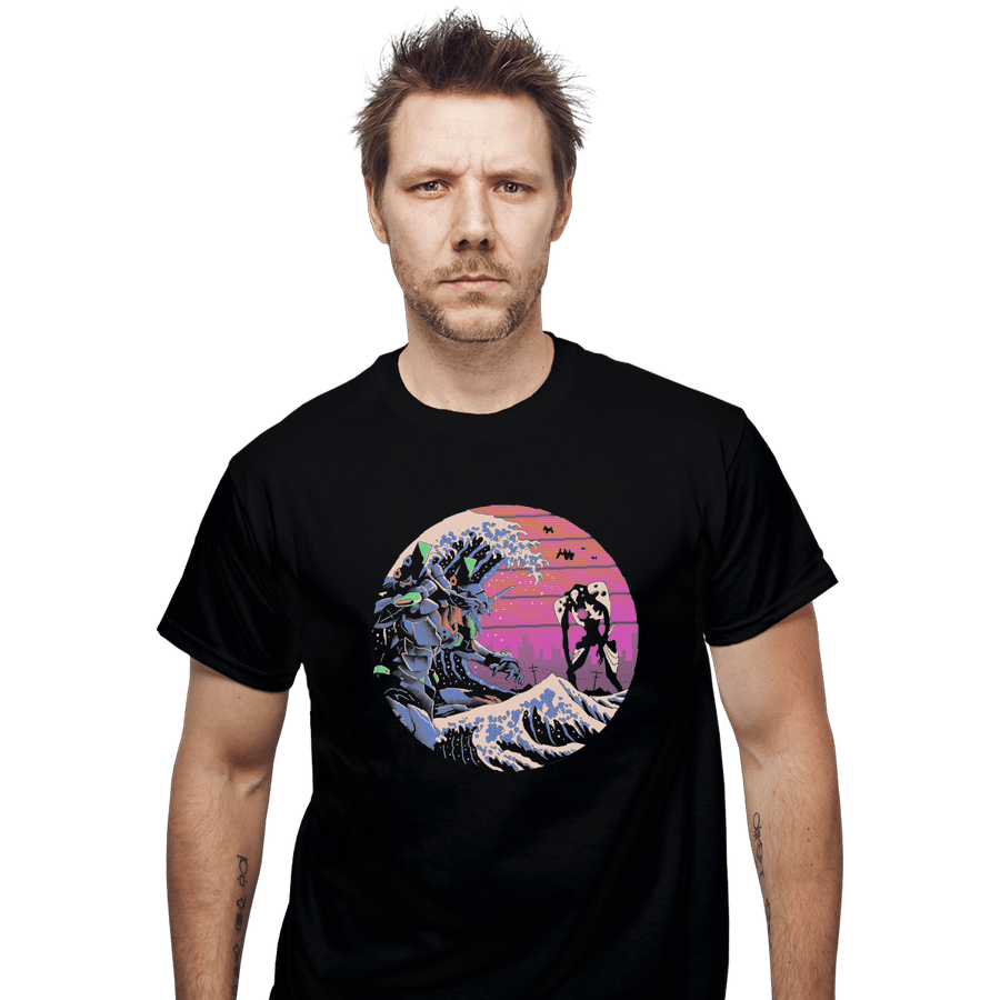 Shirts T-Shirts, Unisex / Small / Black Retro Wave EVA