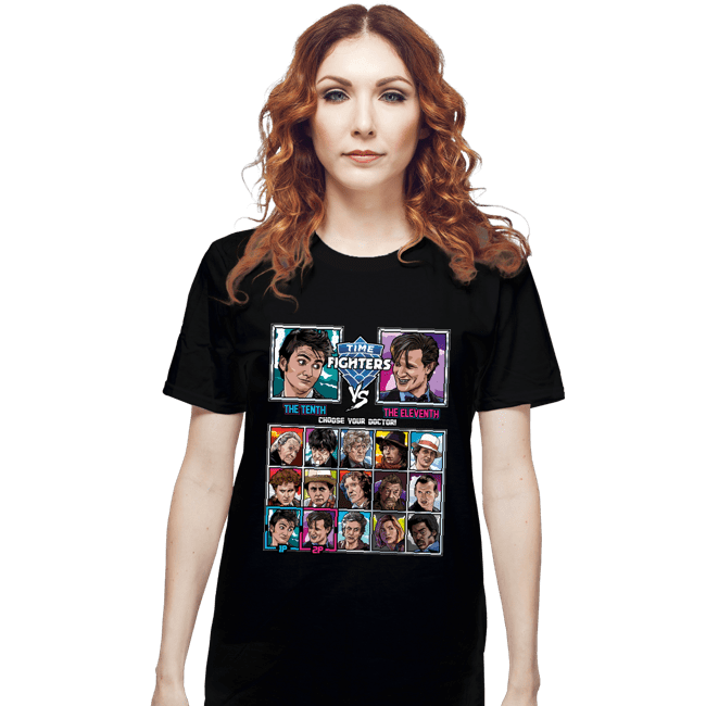 Daily_Deal_Shirts T-Shirts, Unisex / Small / Black Time Fighters 10th vs 11th