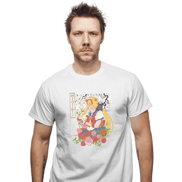 Shirts T-Shirts, Unisex / Small / White Moon Print