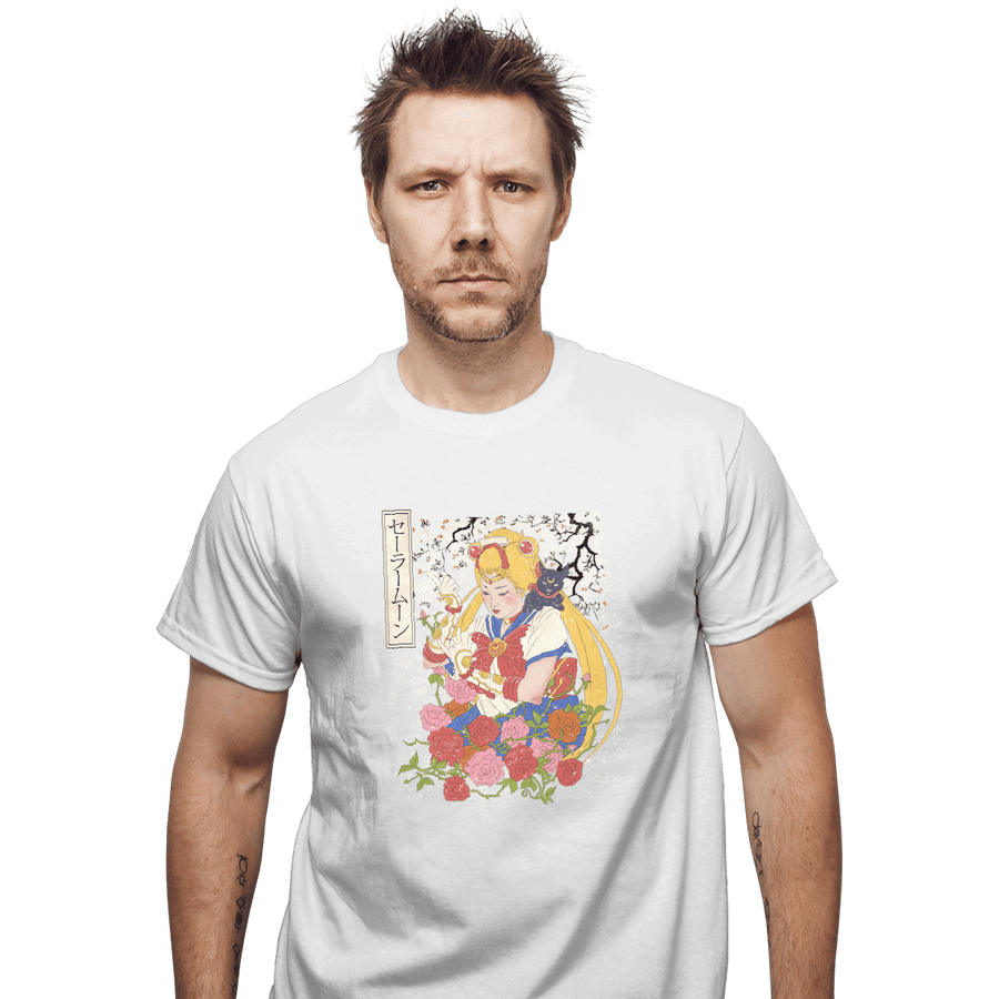 Shirts T-Shirts, Unisex / Small / White Moon Print