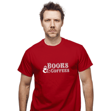 Load image into Gallery viewer, Secret_Shirts T-Shirts, Unisex / Small / Red Books &amp; Coffee
