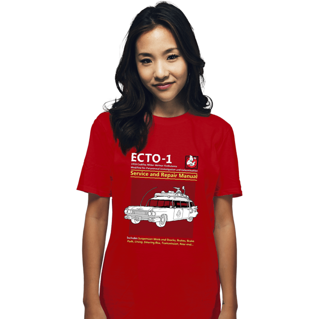 Secret_Shirts T-Shirts, Unisex / Small / Red Ecto 1 Repair Manual